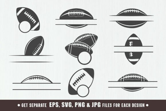 American Football Monogram Vector Set for Crafts & Graphics Design Projects