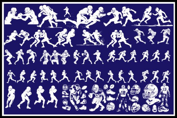American Football Silhouette Graphics Bundle for Crafts & Design Projects