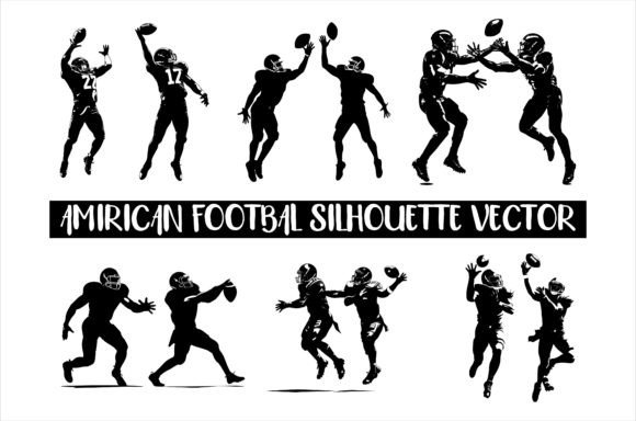 American Football Silhouette Vector for Graphics & Crafts