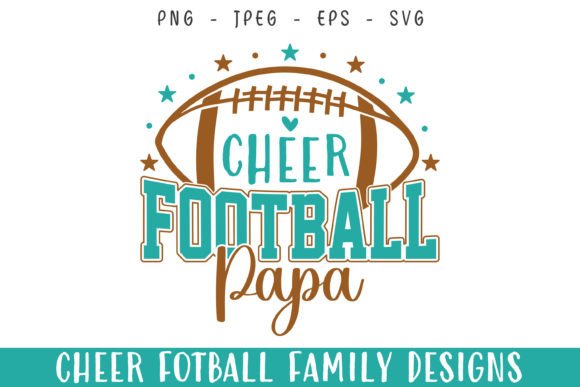 Cheer Football Player Papa Love SVG for Crafts & Graphics