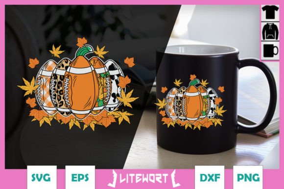 Fall American Football Pumpkin SVG for Crafts Graphics