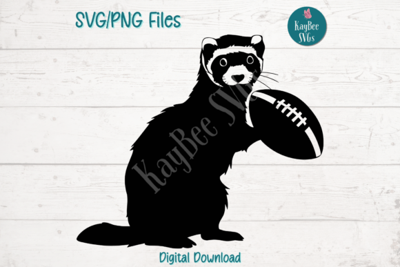 Ferret with Football Graphics for Crafts & Digital Selling