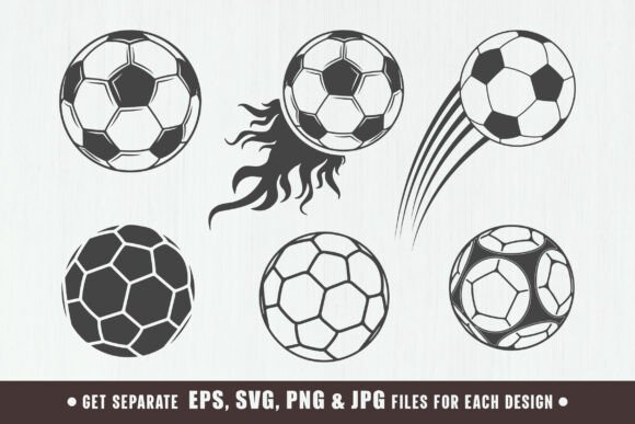 Football Ball SVG & Soccer Ball SVG Set for Crafts & Graphics