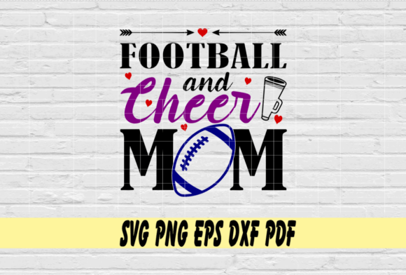 Football Cheer Mom & Megaphone Graphics for Crafts and Digital Selling