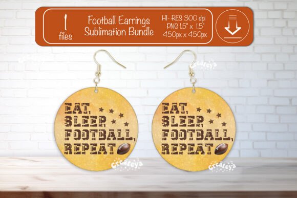 Football Earrings PNG: Stylish Graphics for Crafts & Marketing