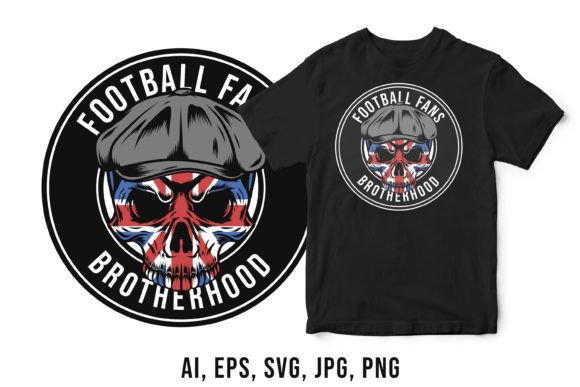 Football Fans Skull Vector Design for Graphics and Crafts