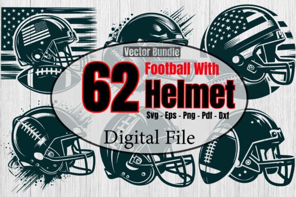 Football Helmet SVG Bundle: A Dynamic Graphic Design Asset for Sports-Themed Content