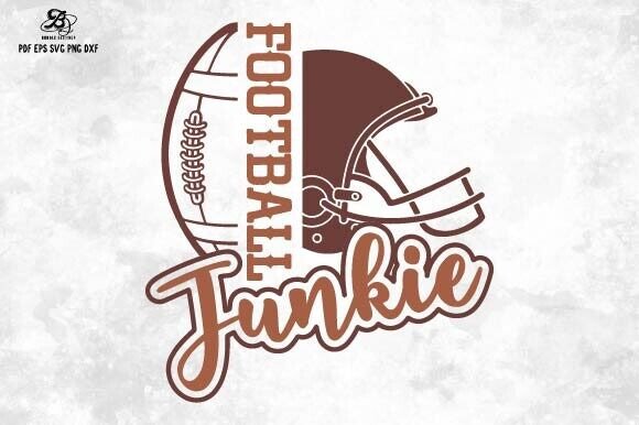 Football Junkie SVG PNG DESIGN for Crafts & Graphics Projects