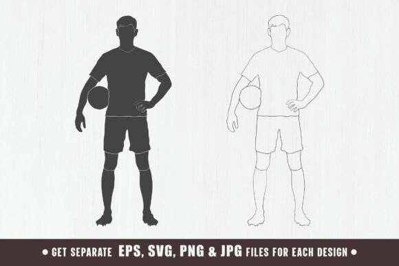 Football Player Line Drawing Silhouette