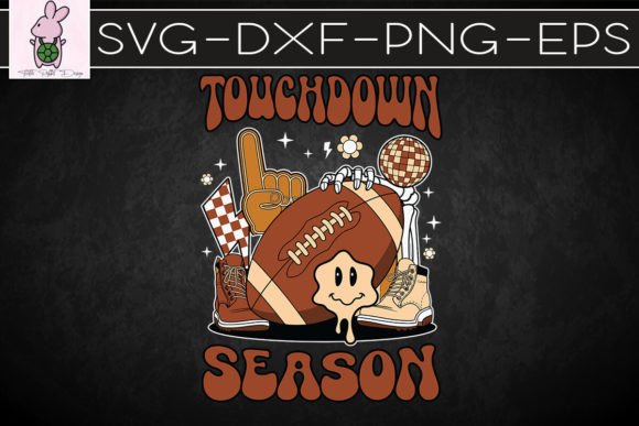 Football Touchdown Season Retro SVG: Graphics for Crafts & Content Publishing