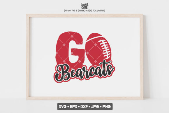 Go Bearcats Football: A Bold Graphic Design Asset for Crafts & Marketing