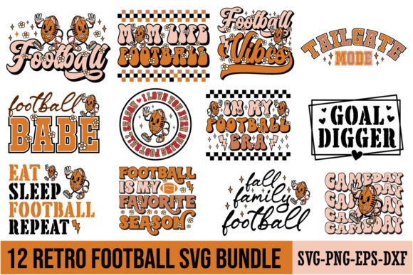 Retro Football Svg Bundle for Crafts & Graphics
