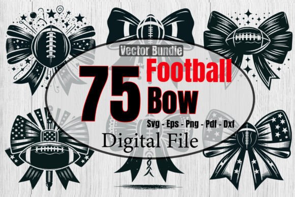 Usa Flag With Football Bow Svg Bundle for Crafts & Graphics